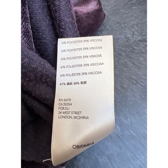 We The Free People Valerie Velour Top Women's Size XS Purple - Picture 4 of 4